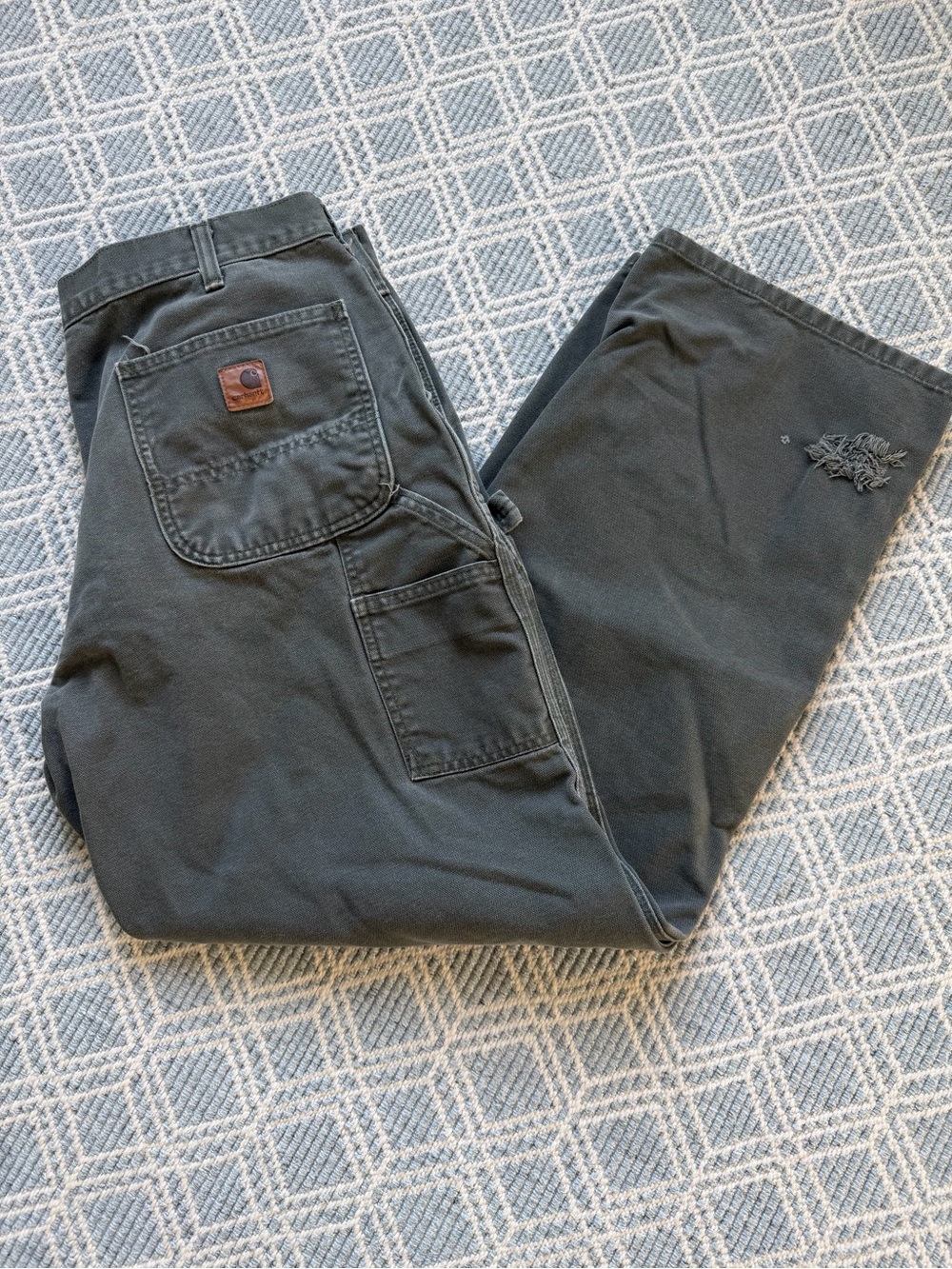 Carhartt Men's Dungaree Pants - Dark Charcoal/Olive 36x32